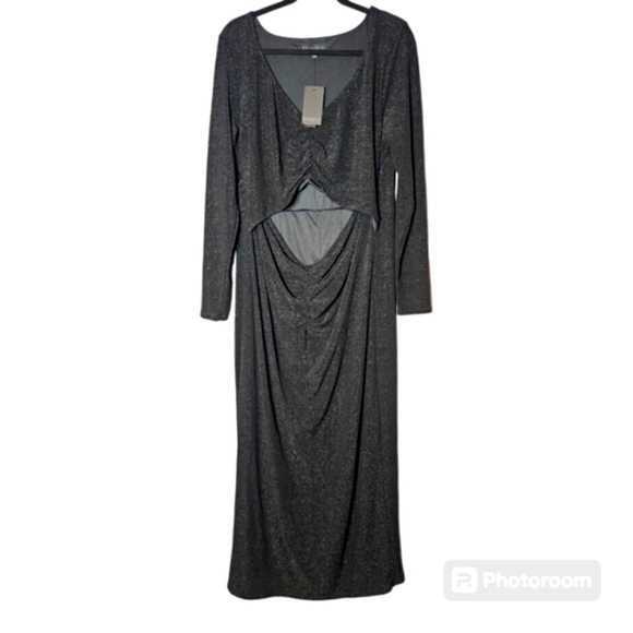 Eloquii Black Cut Out Maxi Length Dress Size 20 NWT - Picture 2 of 7
